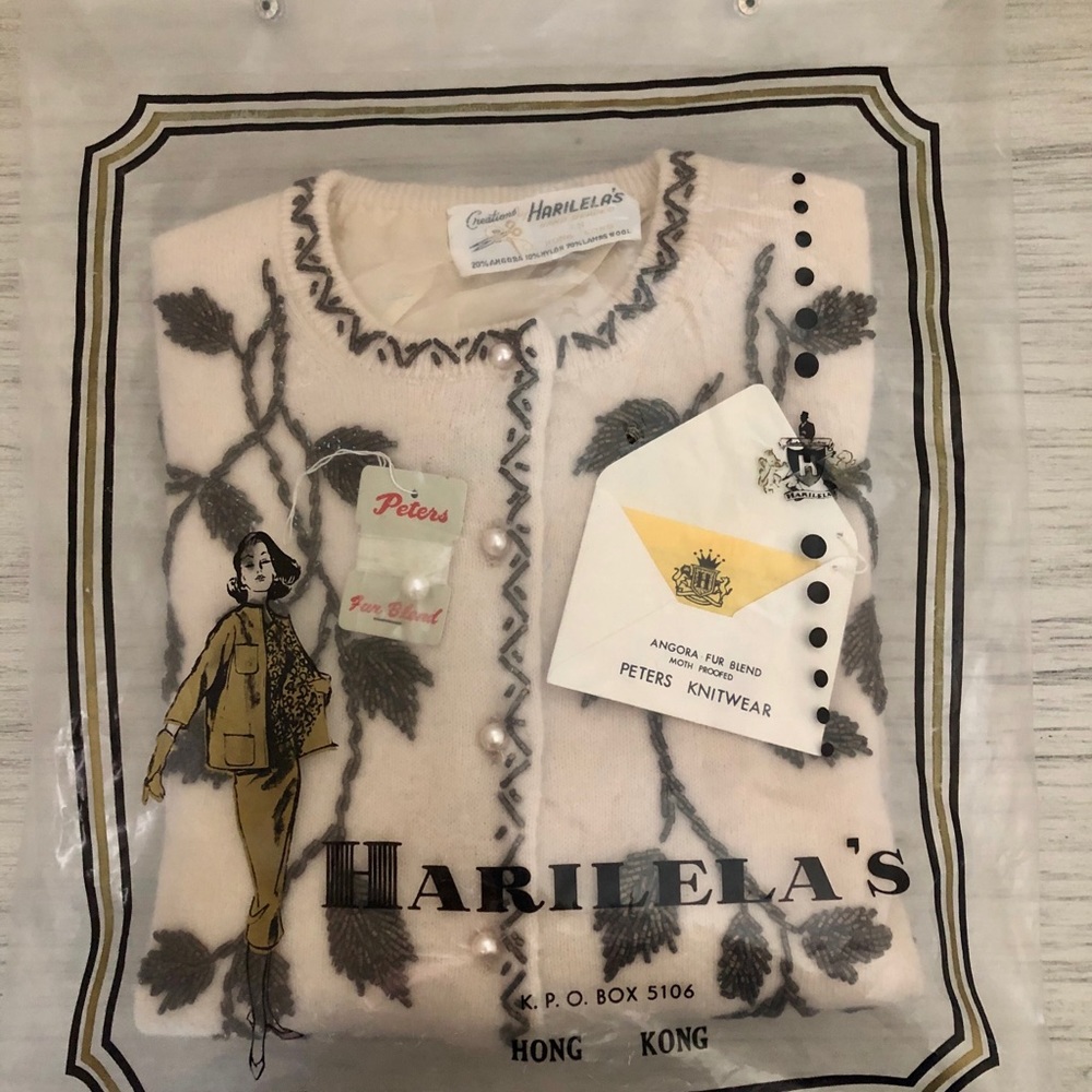 Vintage HARILELAS Angora/Lambs Wool Cardigan